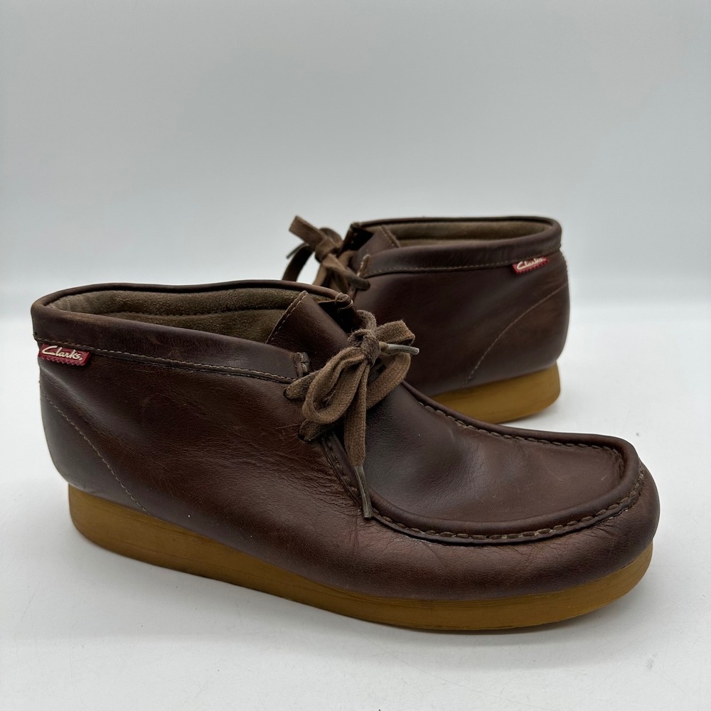 Clarks Originals 26083354 Mens Size 8.5 M Brown Leather Moc Toe Wallabee Boots